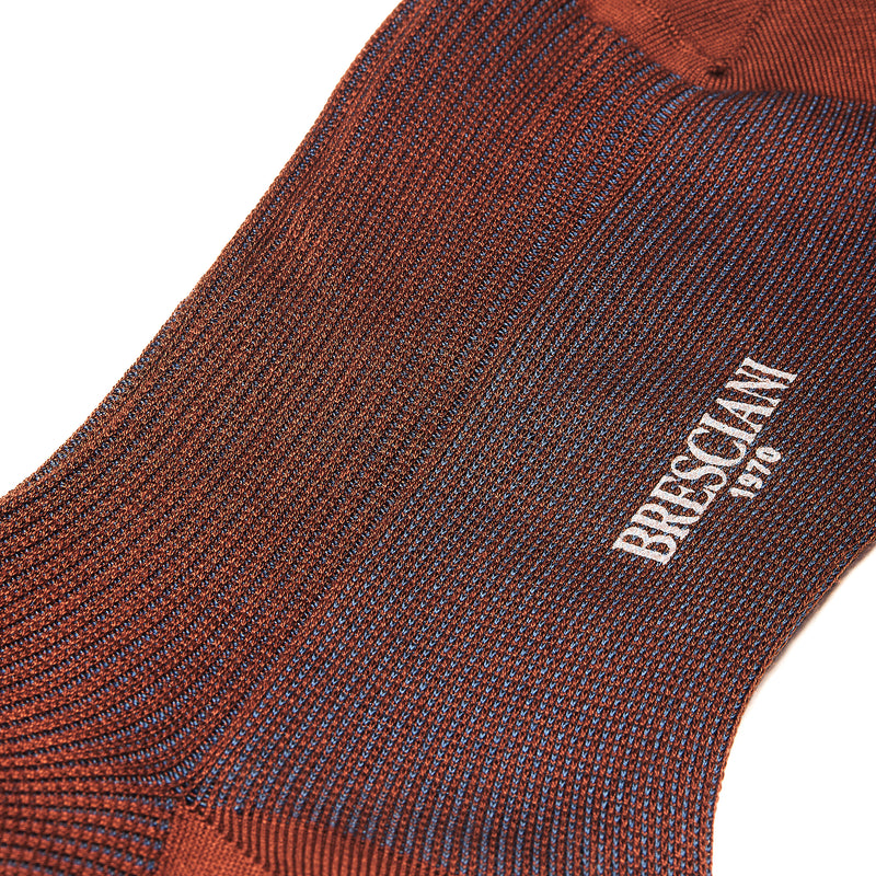 Brown &amp; Blue - Cotton lisle