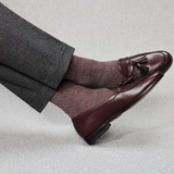 Bordeaux & Gris clair - Laine nattée