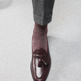 Bordeaux & Gris clair - Laine nattée