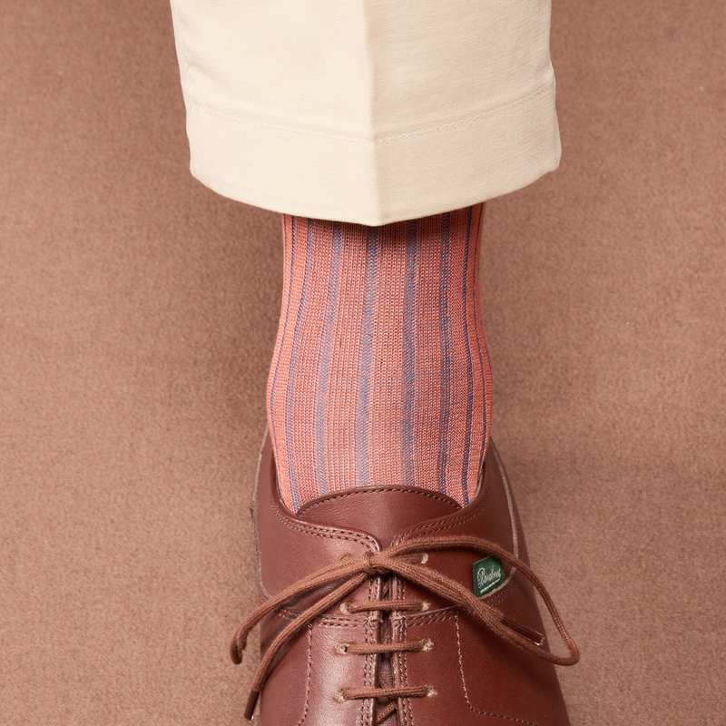 Orange & blue striped socks