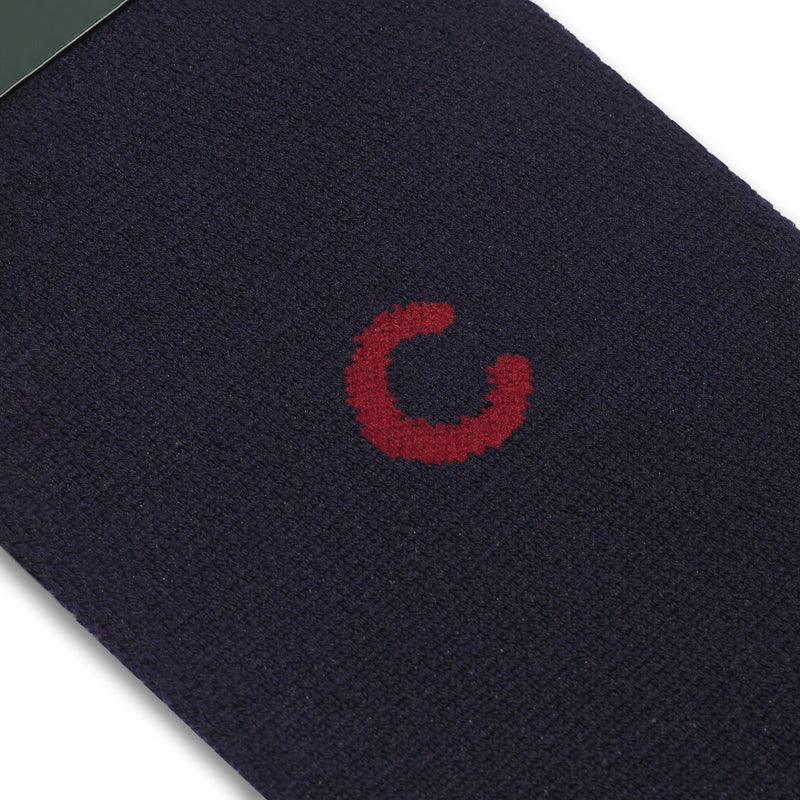 Individual monogrammed sock - Navy blue & Red