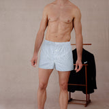 Sky Blue & Green Boxer Shorts - Striped - Cotton