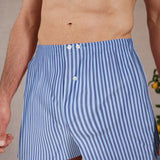 Caleçon marine et ciel - Motif Transat - Coton