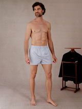 Sky Blue & Red & White - Classic Boxers - Cotton