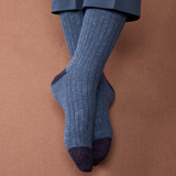 Bleu acier & Bleu marine - Color Block - Coton
