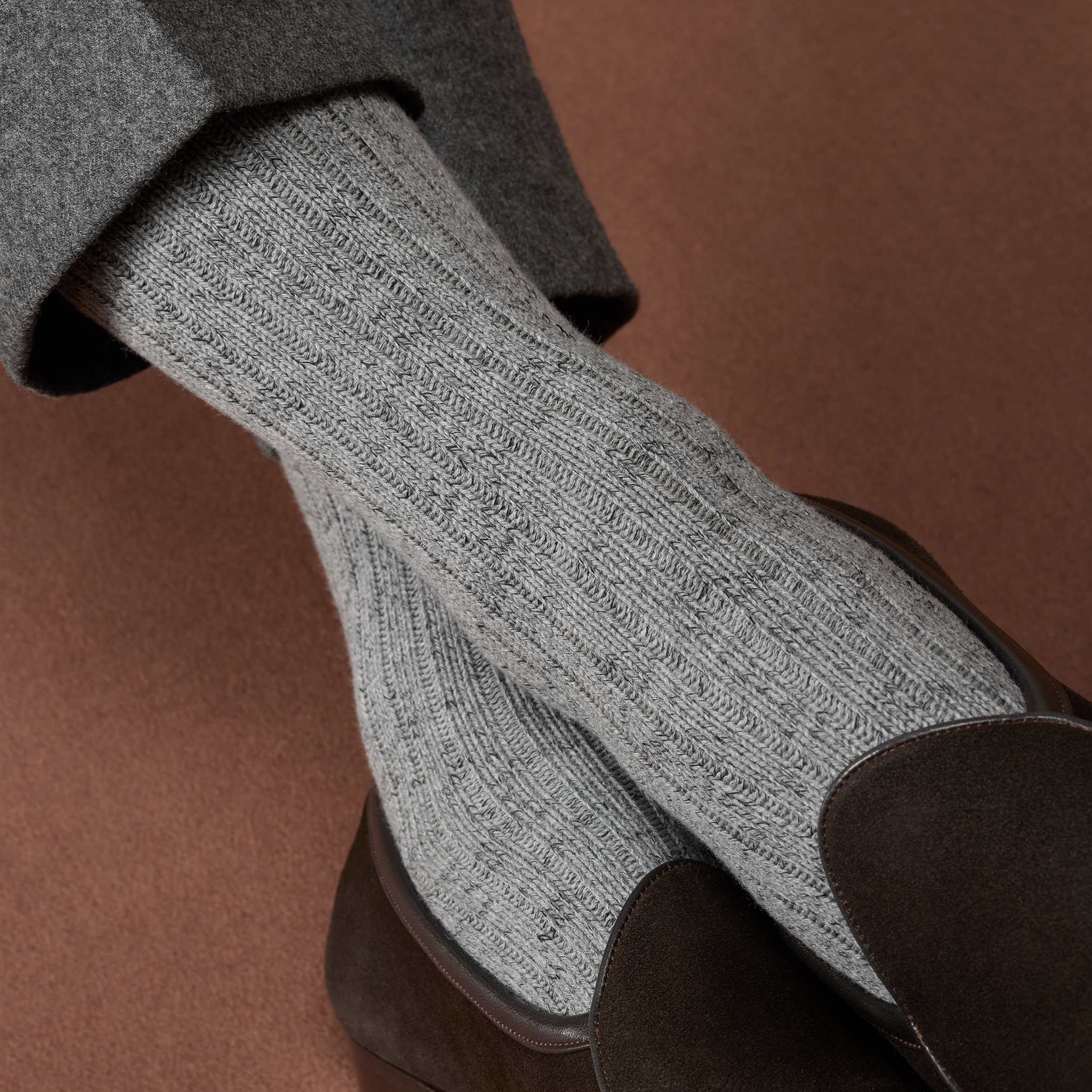 Grau & Rot – Color Block – Baumwolle