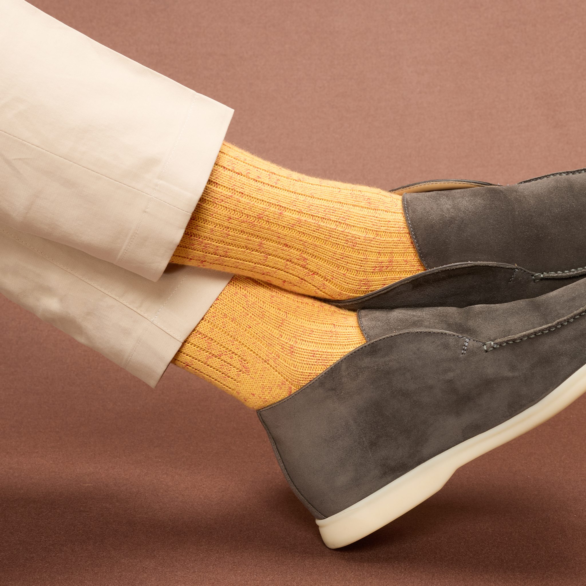 Gelb & Khakigrün – Color Block – Baumwolle