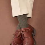 Vert Kaki & Orange - Color Block - Coton