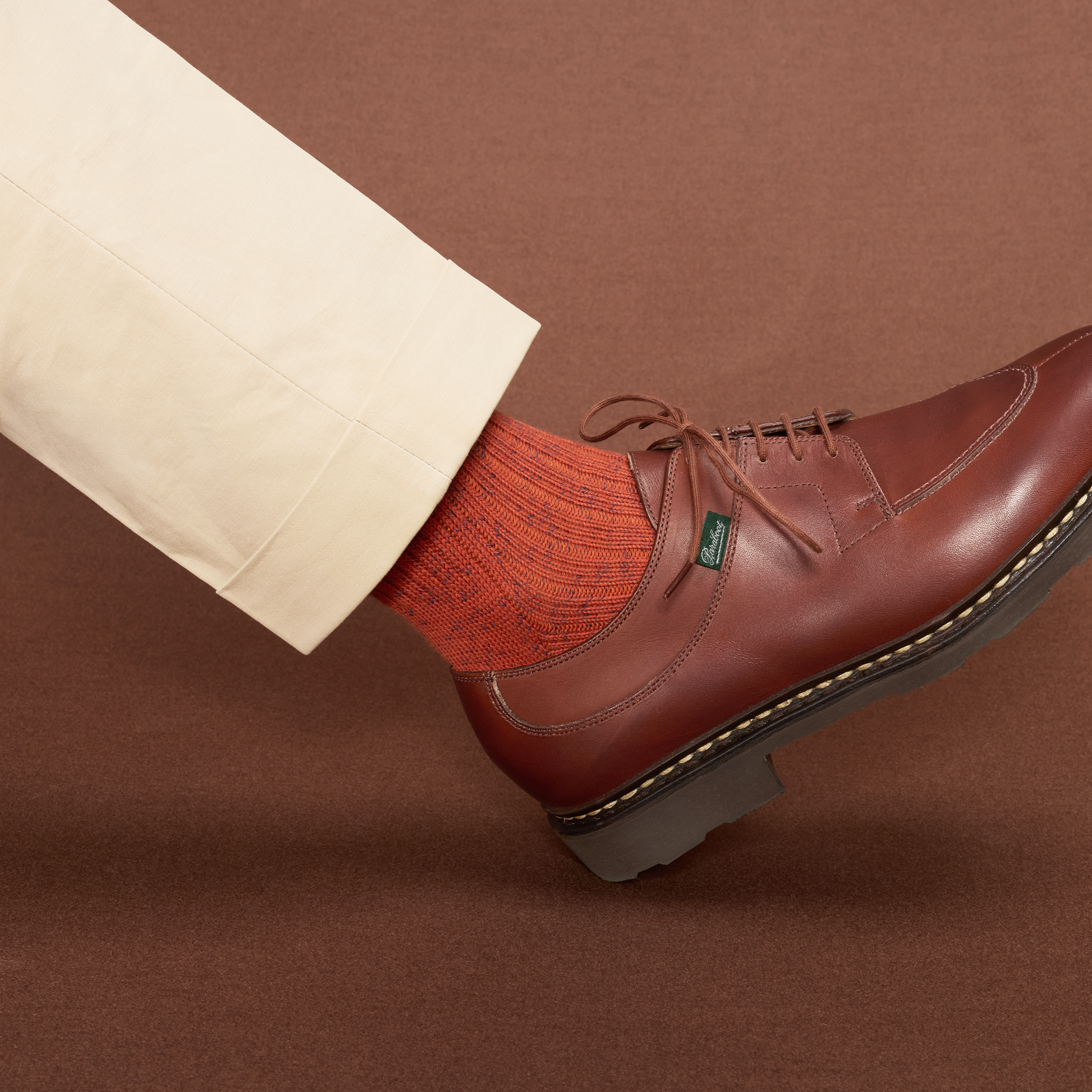 Orange & Khaki – Color Block – Baumwolle