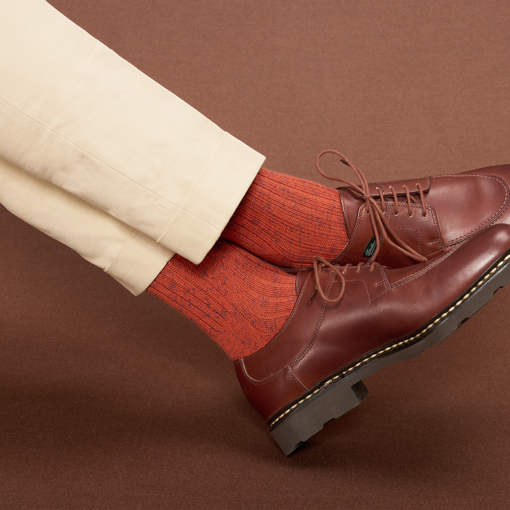Orange & Khaki – Color Block – Baumwolle
