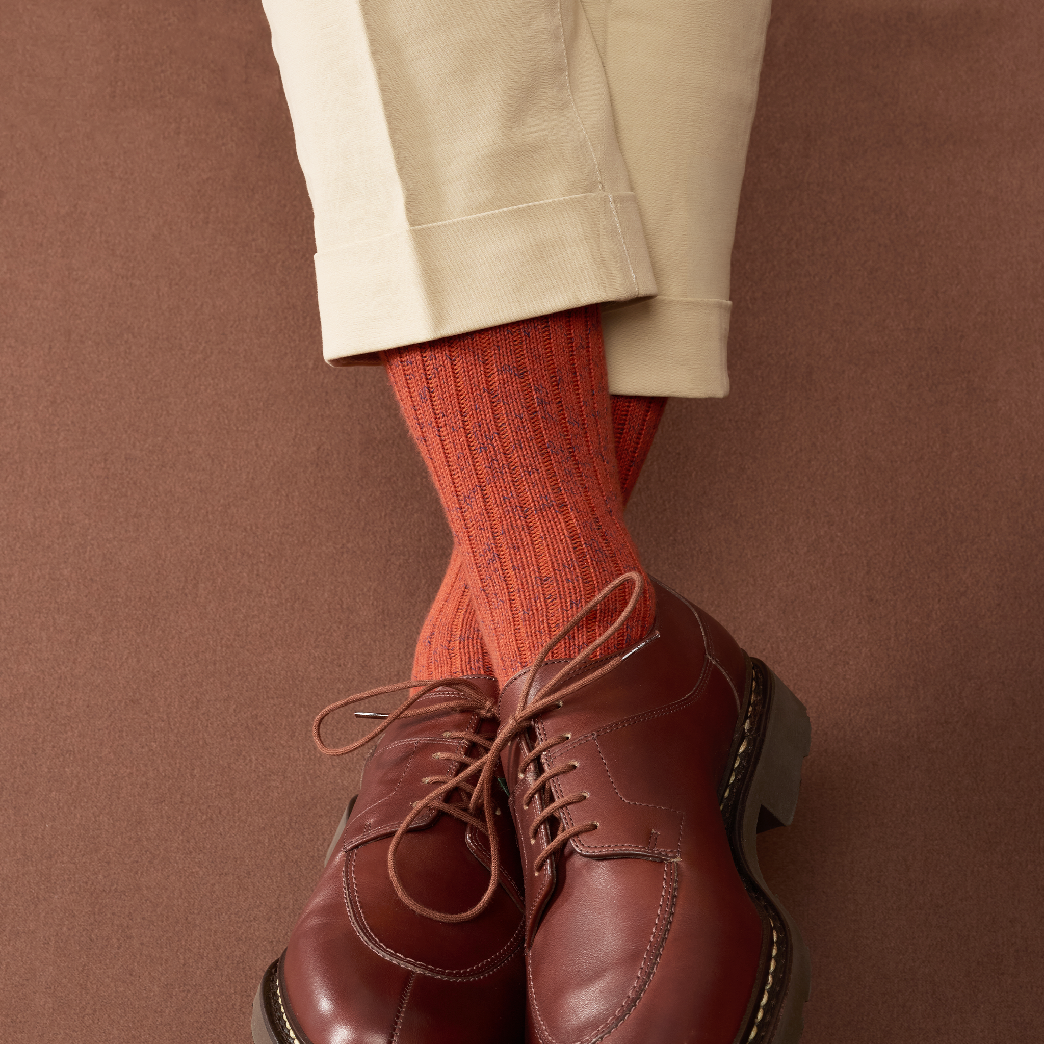 Orange & Khaki – Color Block – Baumwolle