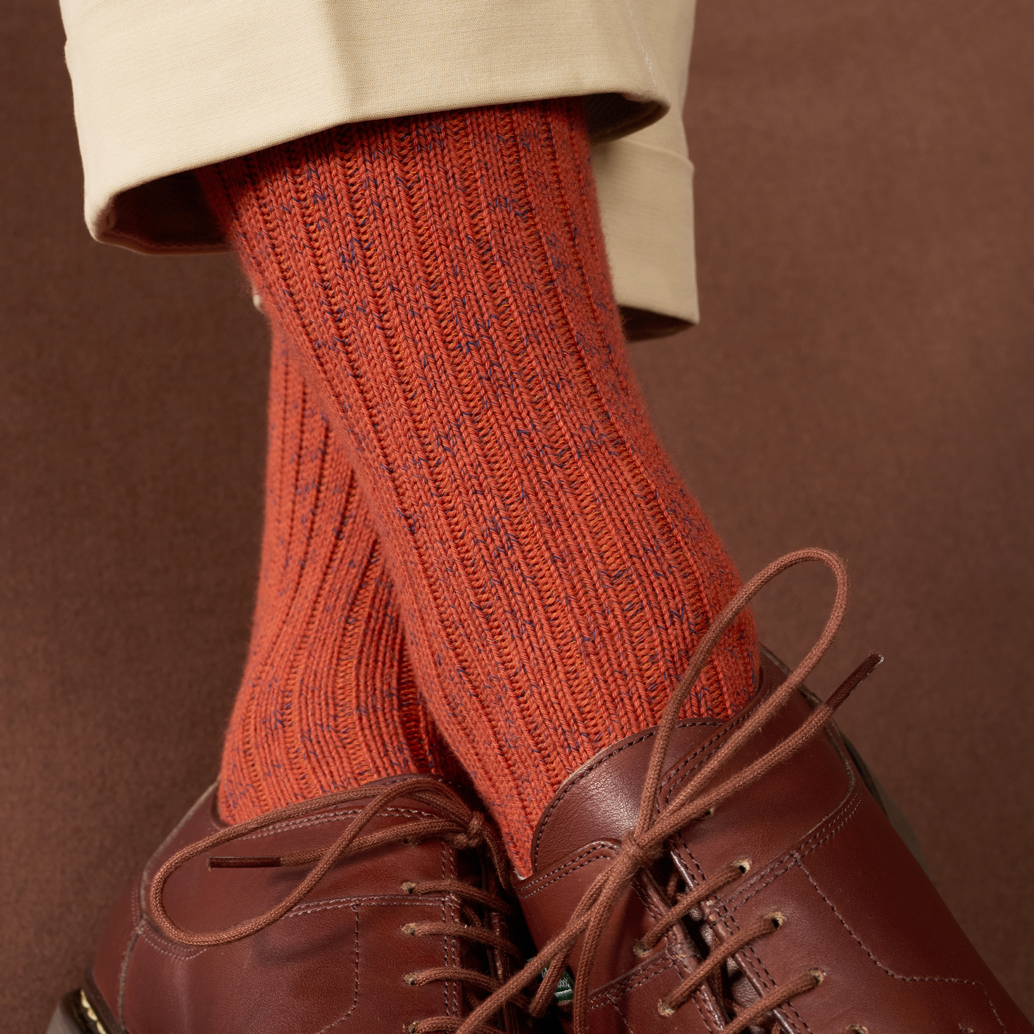 Orange & Khaki – Color Block – Baumwolle