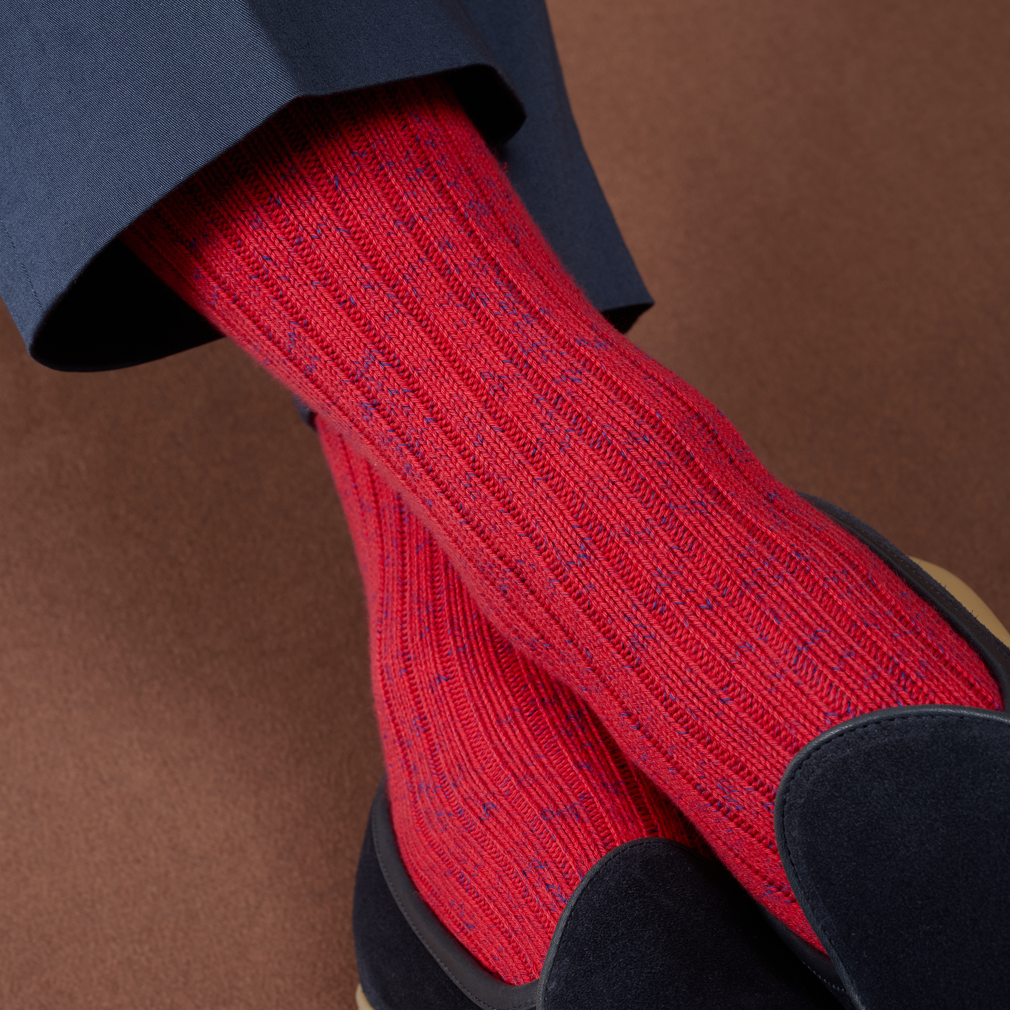 Rot & Stahlblau – Color Block – Baumwolle