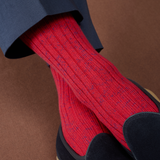 Rouge & Bleu acier - Color Block - Coton