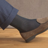 Academy Green & Aubergine - Cotton Lisle