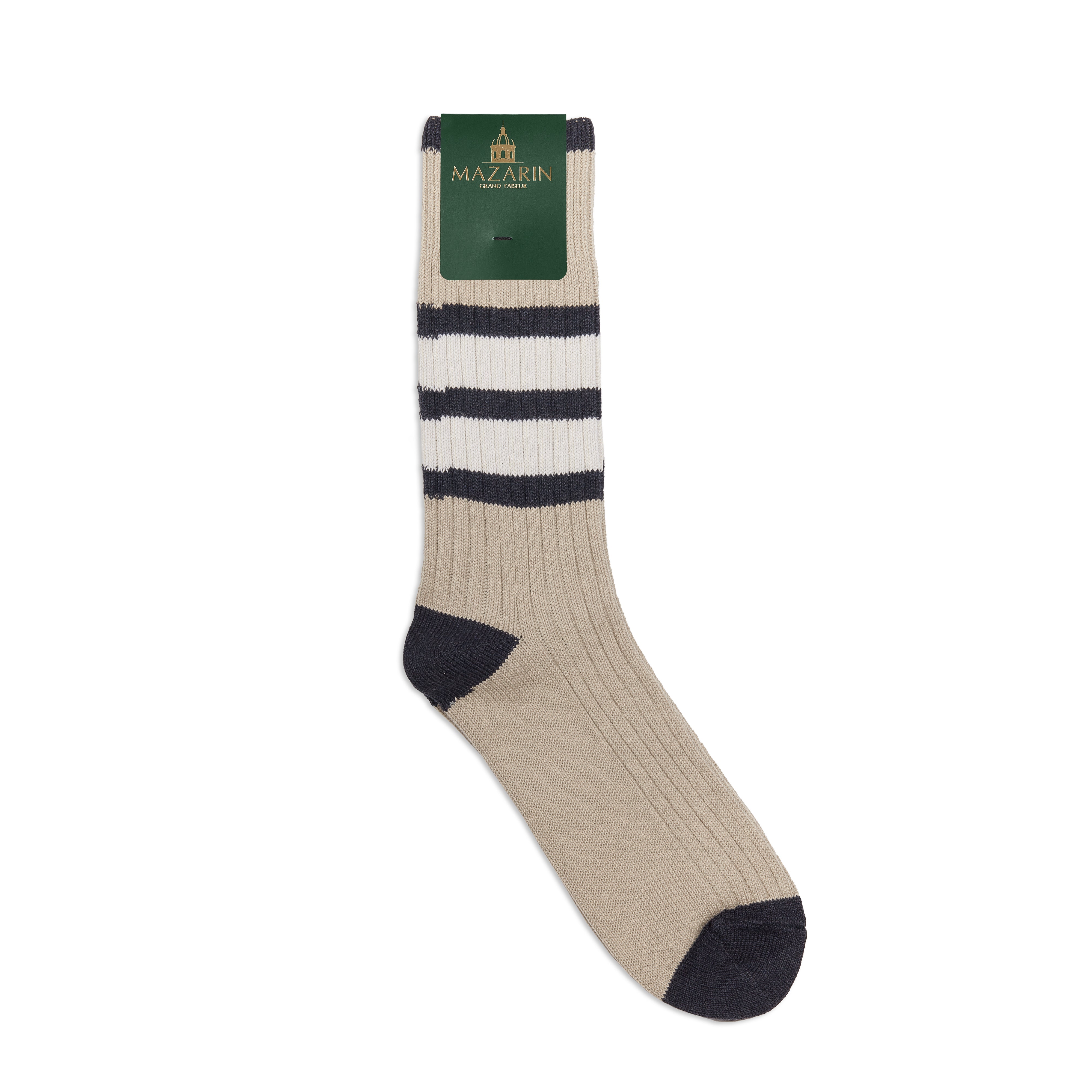 Beige & Marine & Weiß - Stripes - Baumwolle
