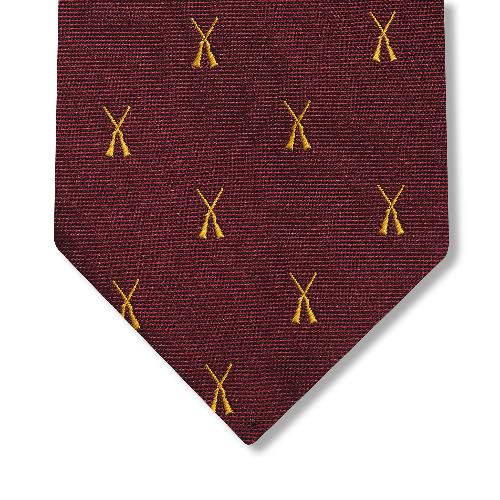 Krawatte Jagdmotiv - Bordeaux & Gold - Seide