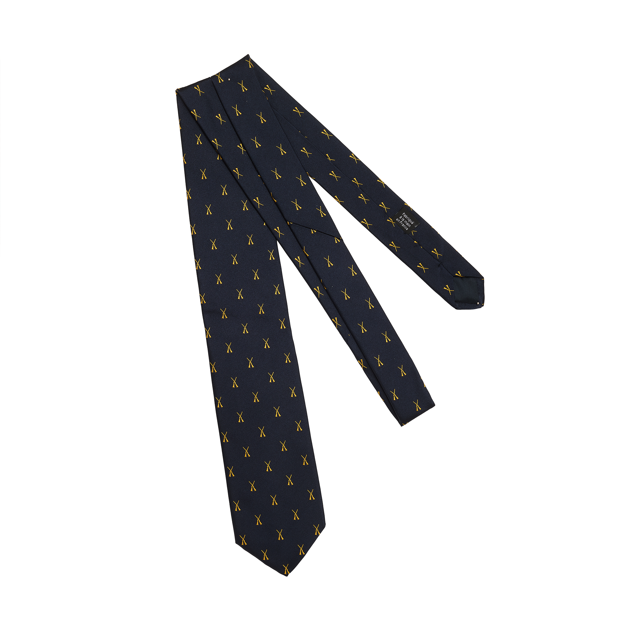 Krawatte Jagdmotiv - Marineblau & Gold - Seide