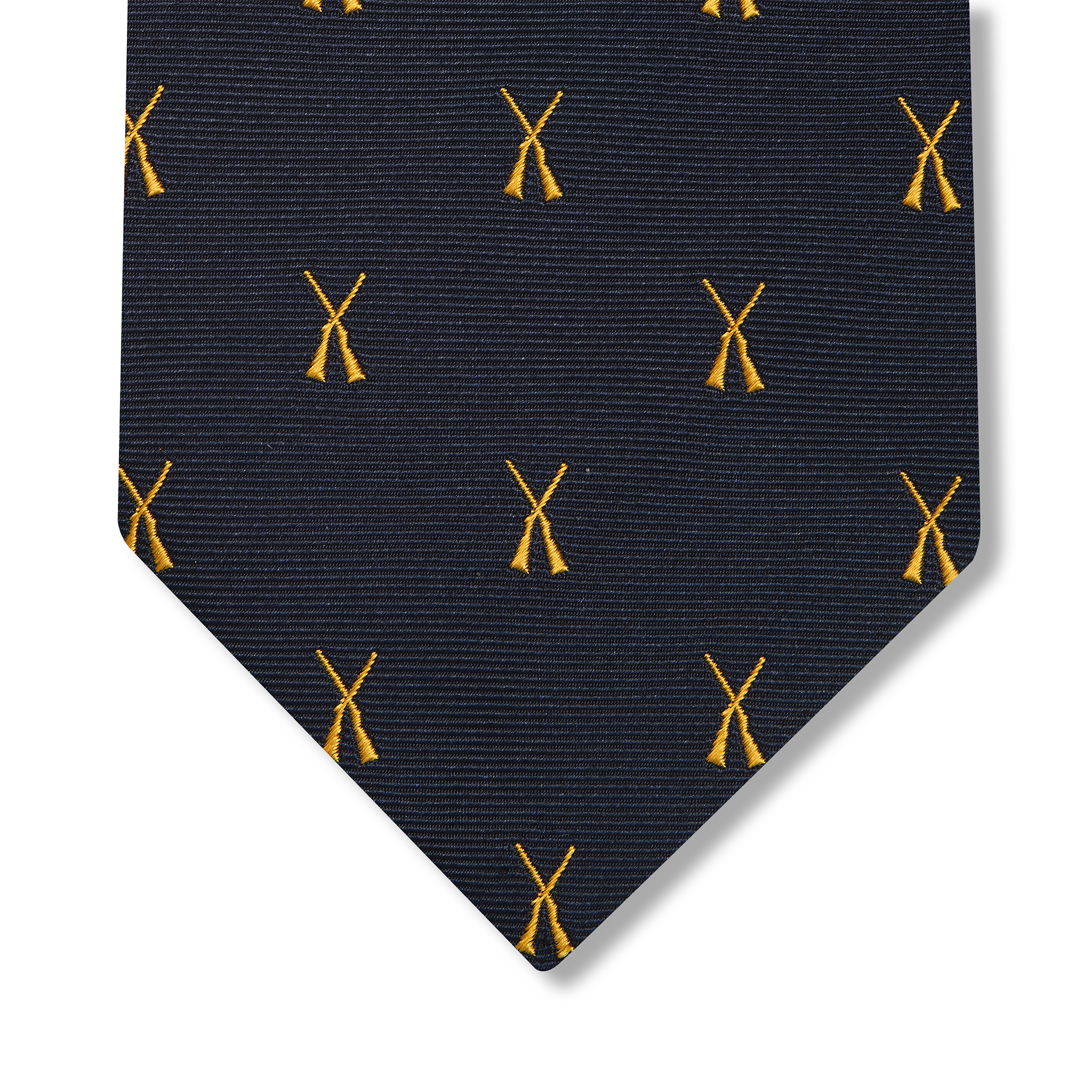Krawatte Jagdmotiv - Marineblau & Gold - Seide