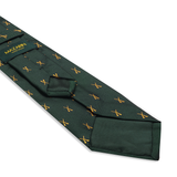 Corbata motivo de caza - Verde academia & Oro - Seda