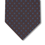 Floral Tie - Brown &amp; Blue - Silk