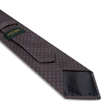 Floral Tie - Brown &amp; Blue - Silk