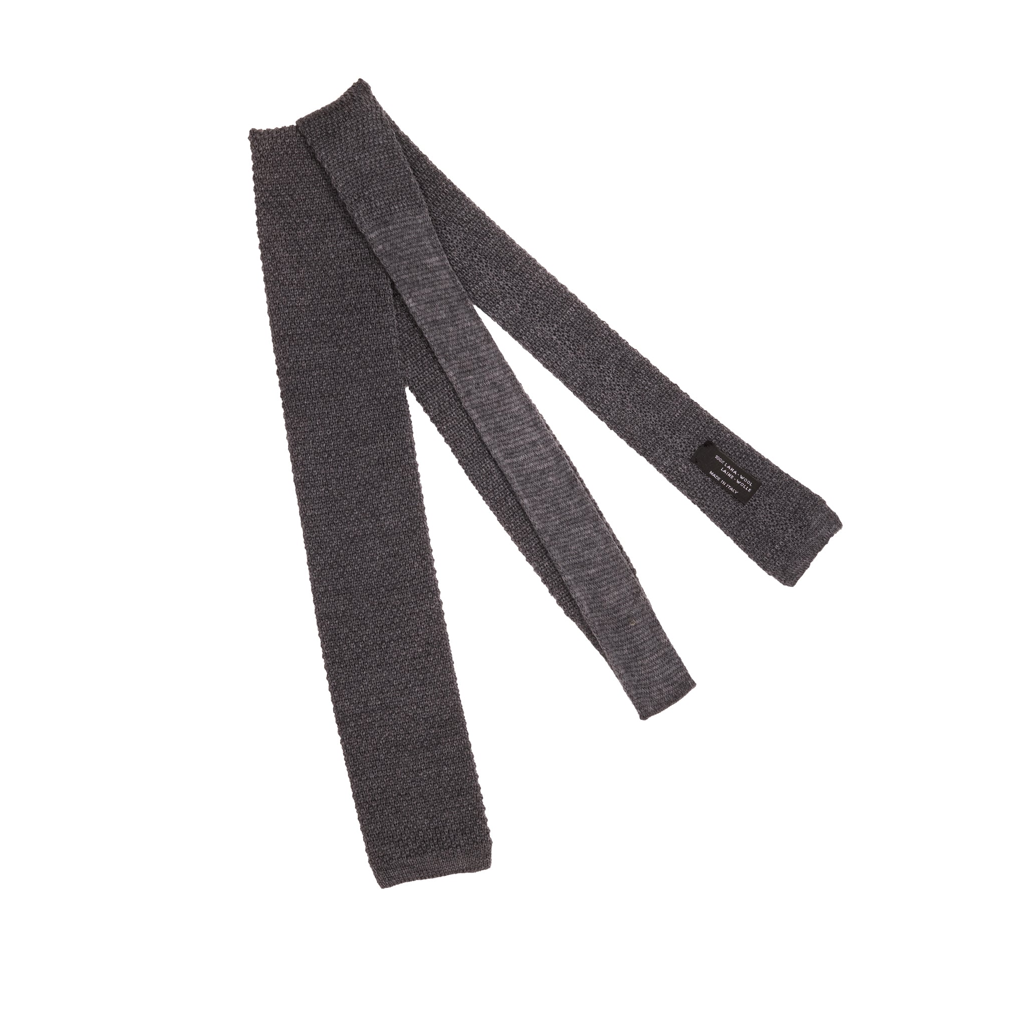 Strickkrawatte - Grau - Wolle