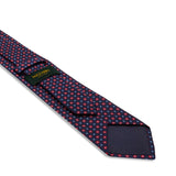 Corbata Azul Marino & Roja – Motivo Floral – Seda