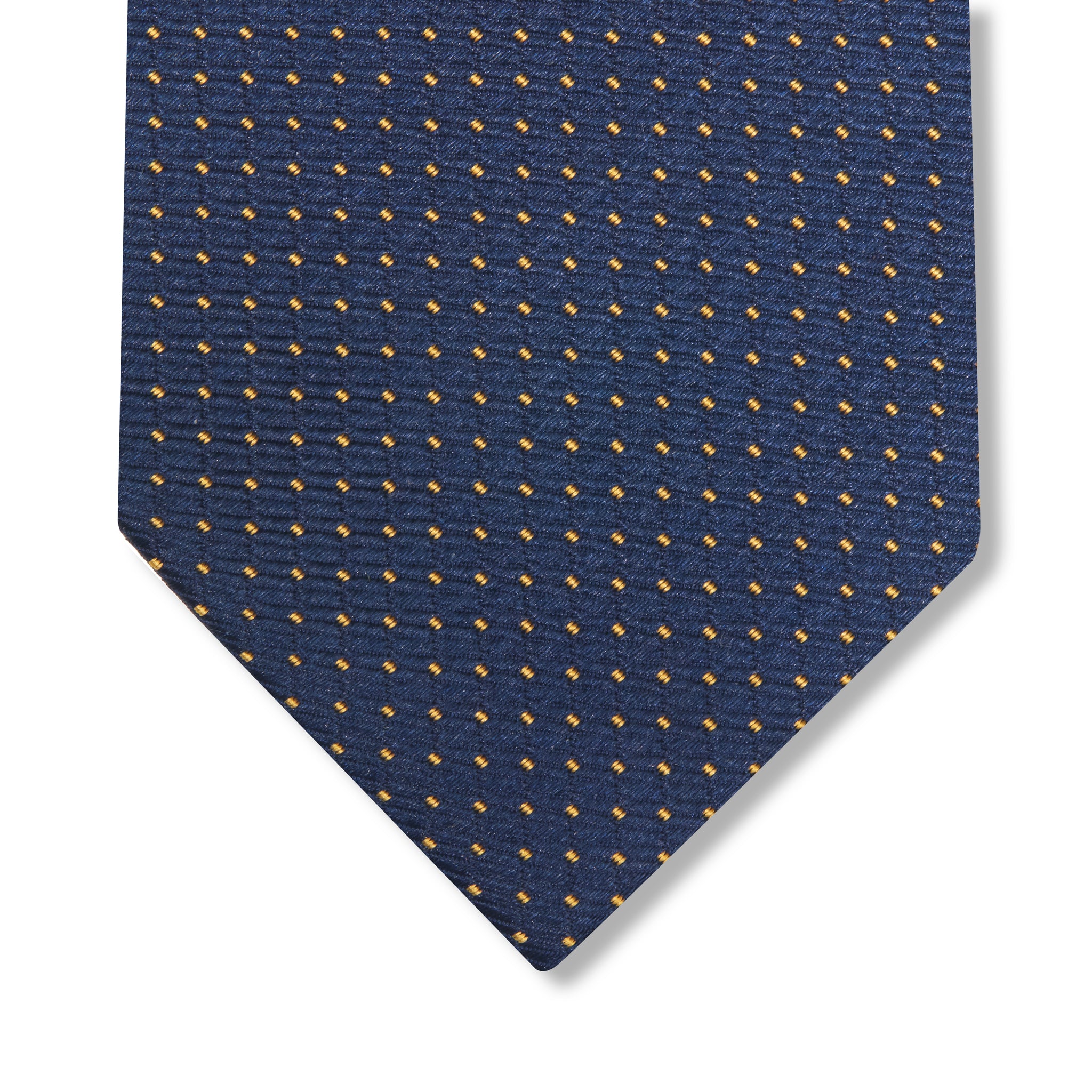 Krawatte Marineblau & Gold - Punktmuster - Seide