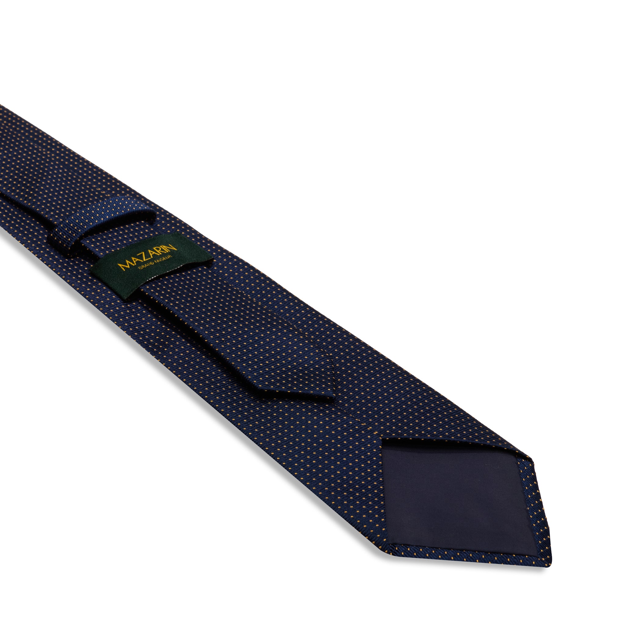 Krawatte Marineblau & Gold - Punktmuster - Seide
