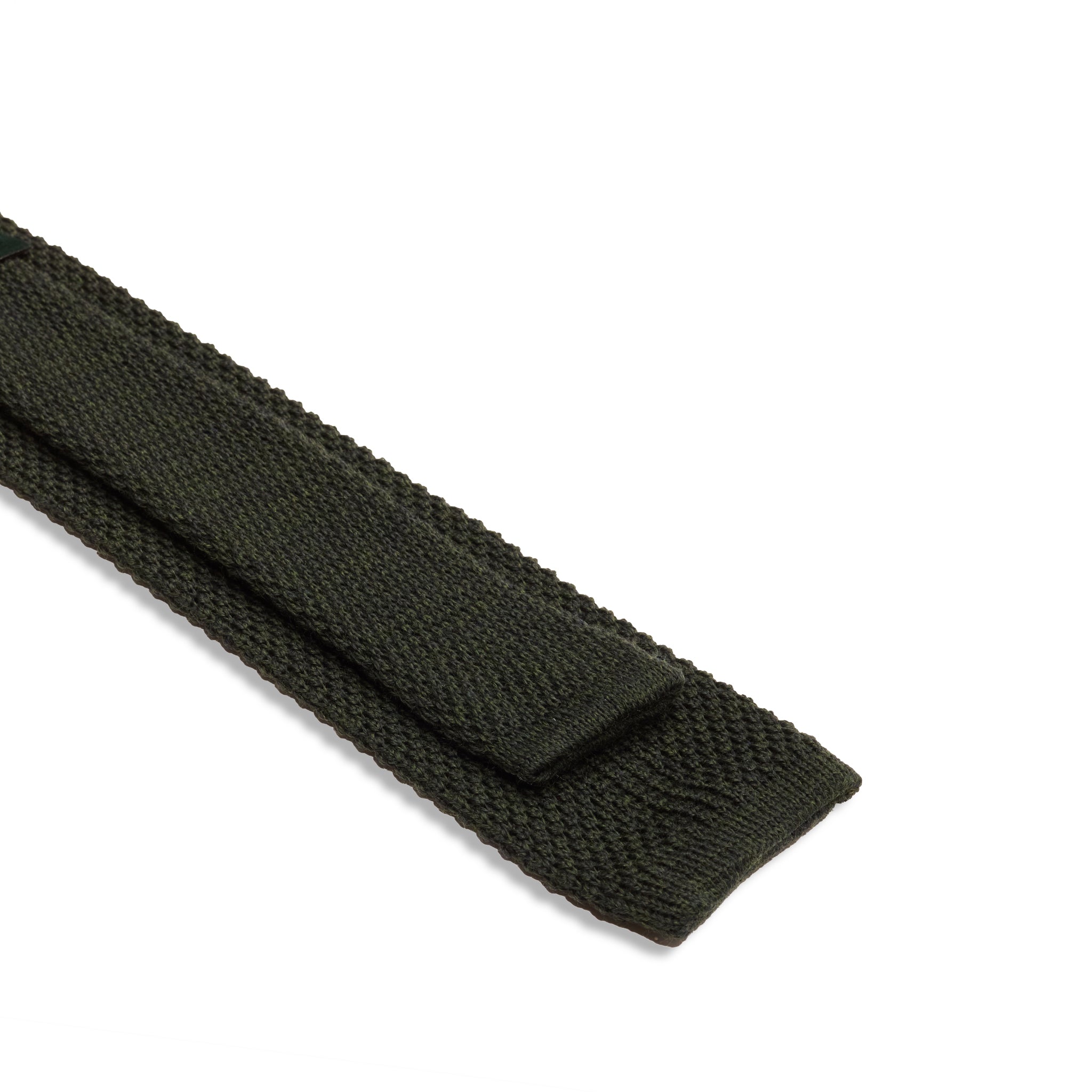 Strickkrawatte - Tannengrün - Wolle