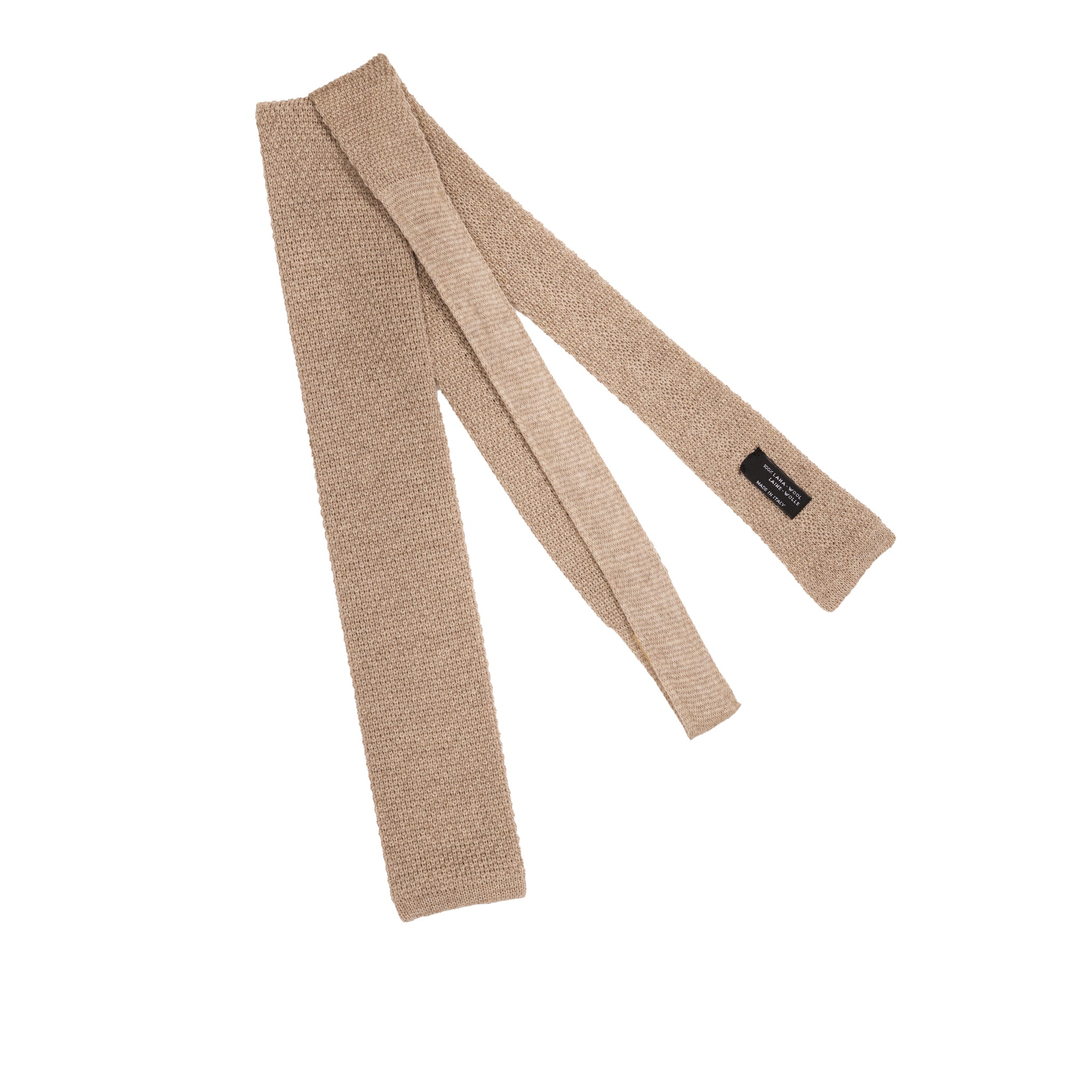 Strickkrawatte - Beige - Wolle