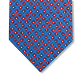 Corbata Azul Real & Roja – Motivo Floral – Seda
