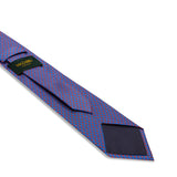 Corbata Azul Real & Roja – Motivo Floral – Seda