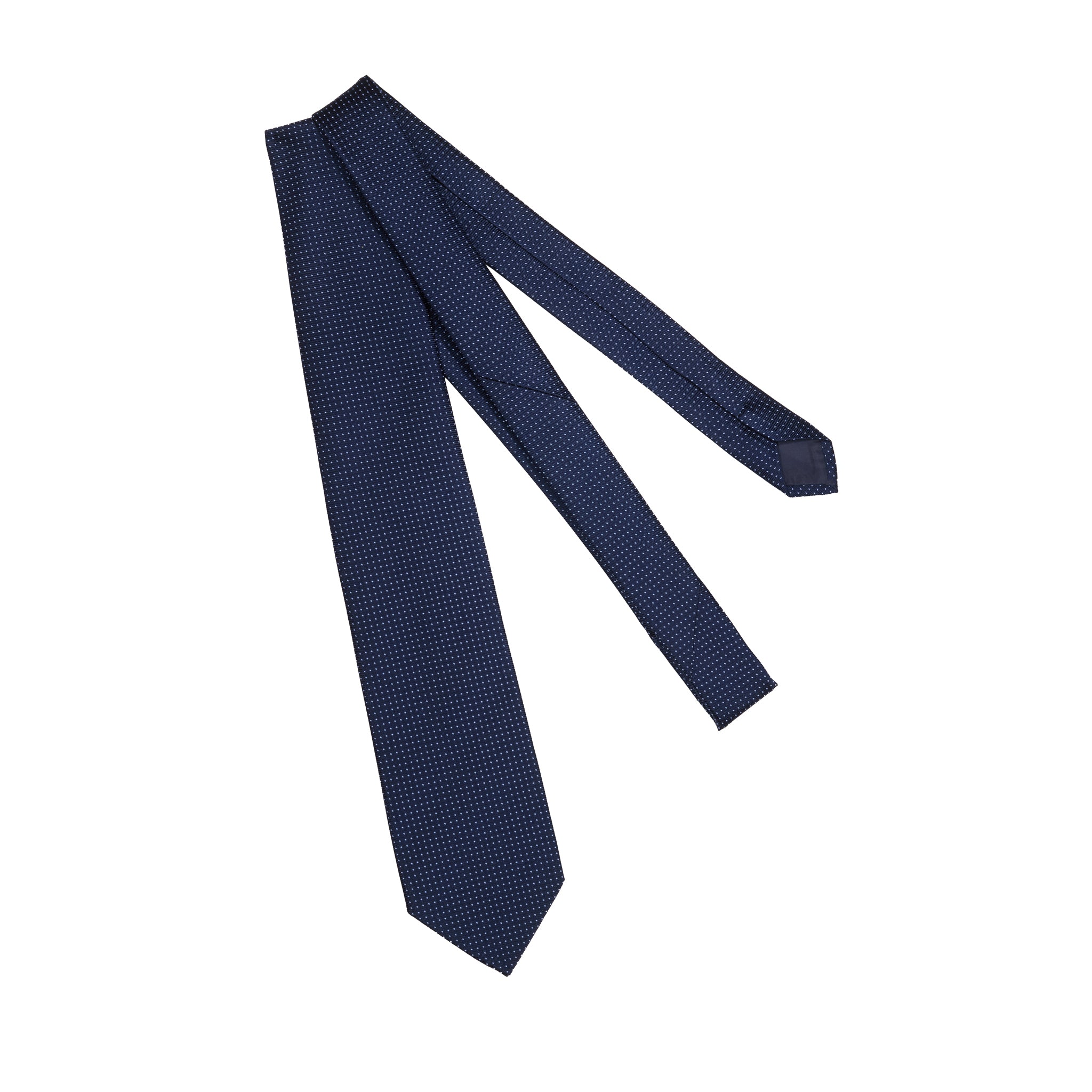 Krawatte Marineblau & Himmelblau - Punktmuster - Seide
