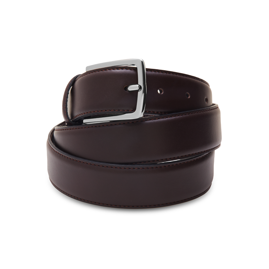 Dark brown leather belt - Silver buckle - Mazarin Mes Chaussettes Rouges Dark brown leather belt - Silver buckle - Mazarin Mes Chaussettes Rouges