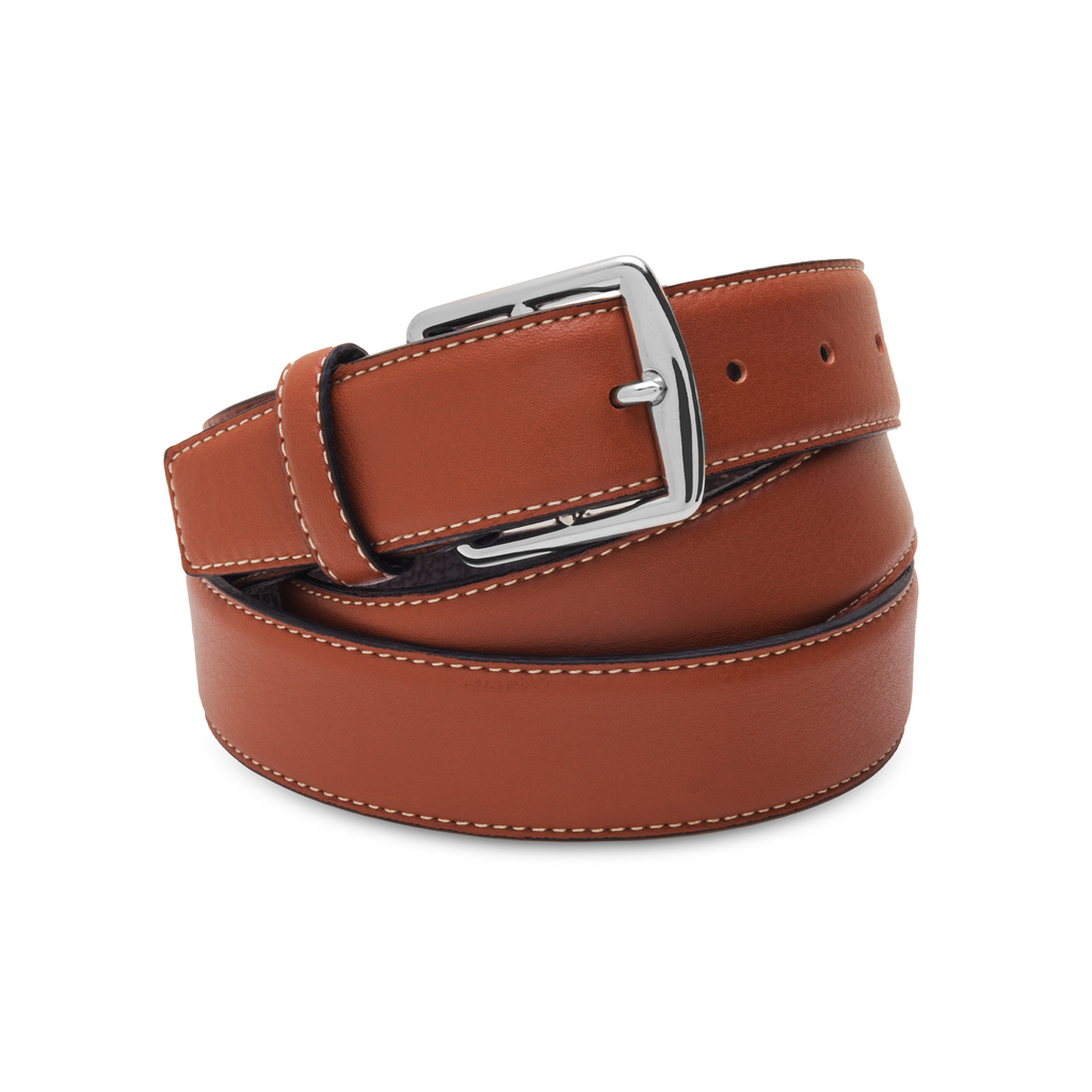 Ceinture réversible en cuir noir et marron boitier doré et nickel Ceinture réversible en cuir noir et marron boitier doré et nickel
