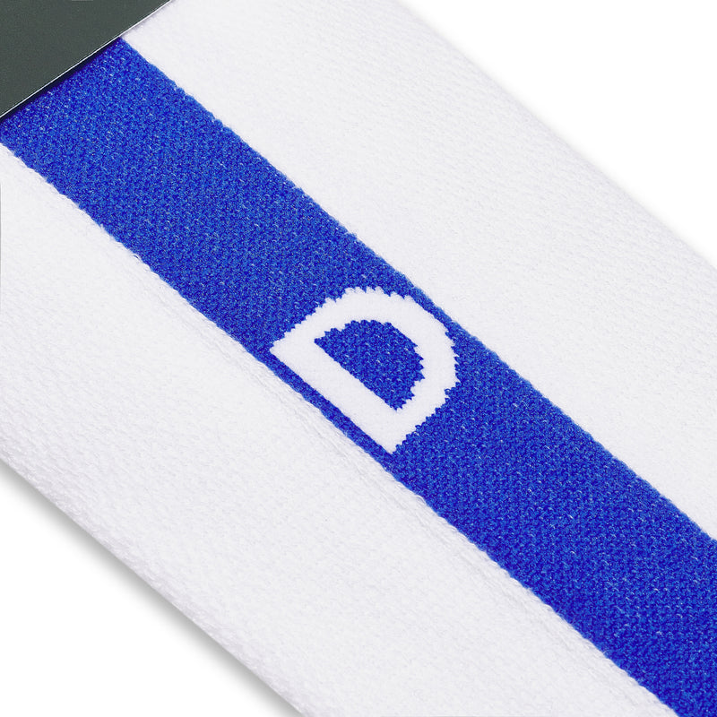 Individual monogrammed sock - White & Royal Blue