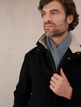 Bufanda Espiga 100% Cachemira - Cielo y Gris