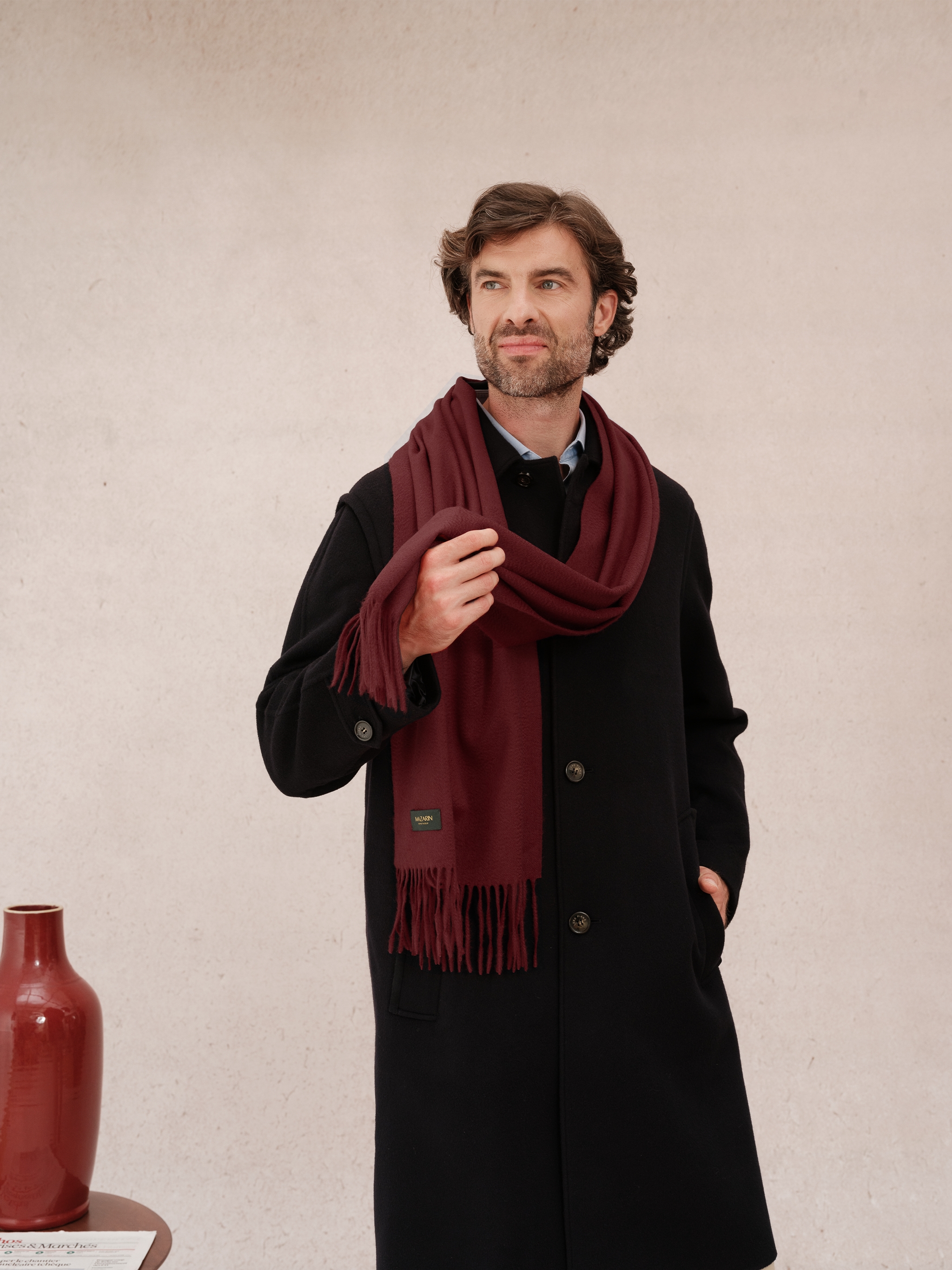 Schal 100% Kaschmir - Bordeaux