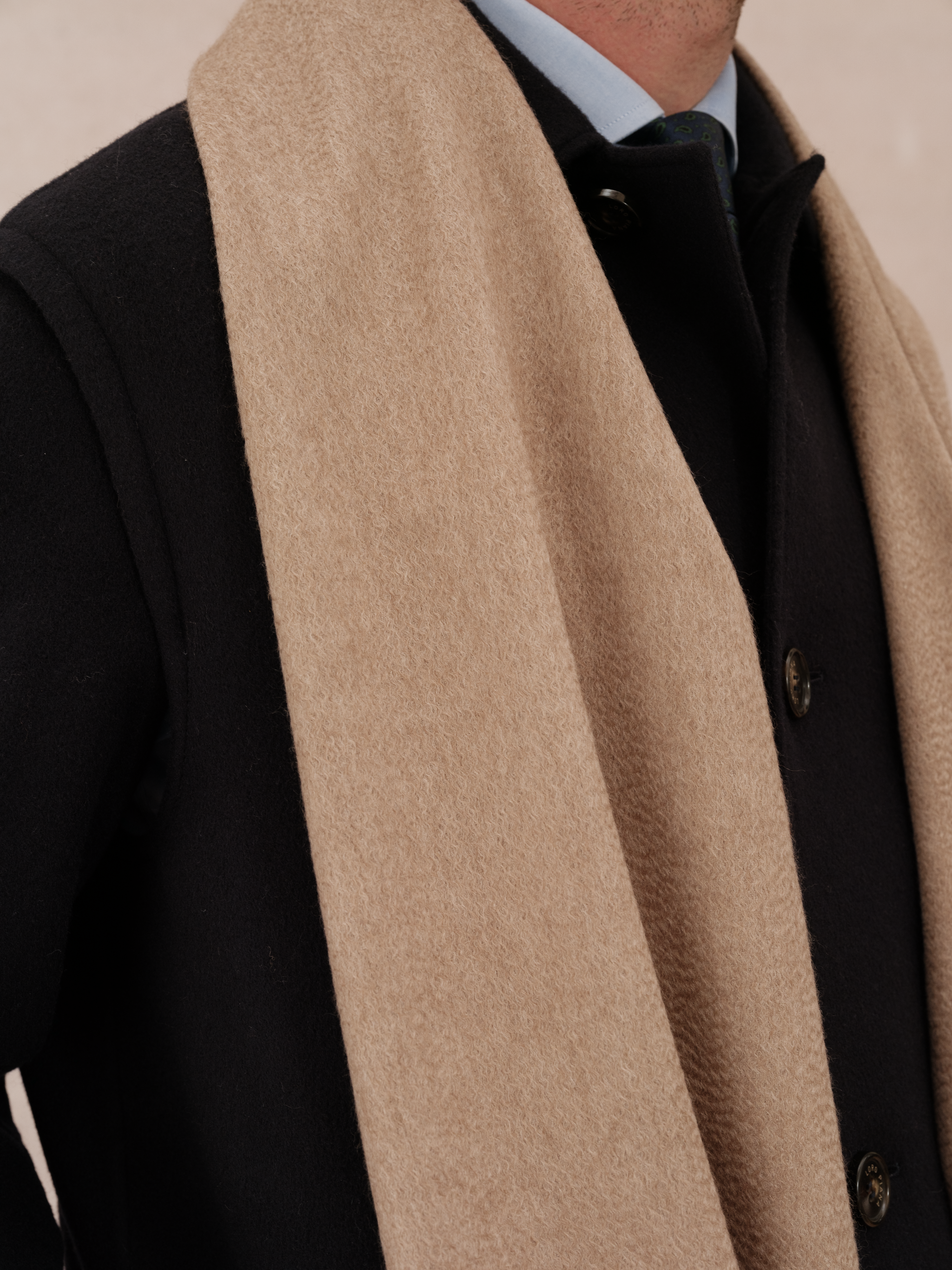 Schal 100% Kaschmir - Dunkelbeige
