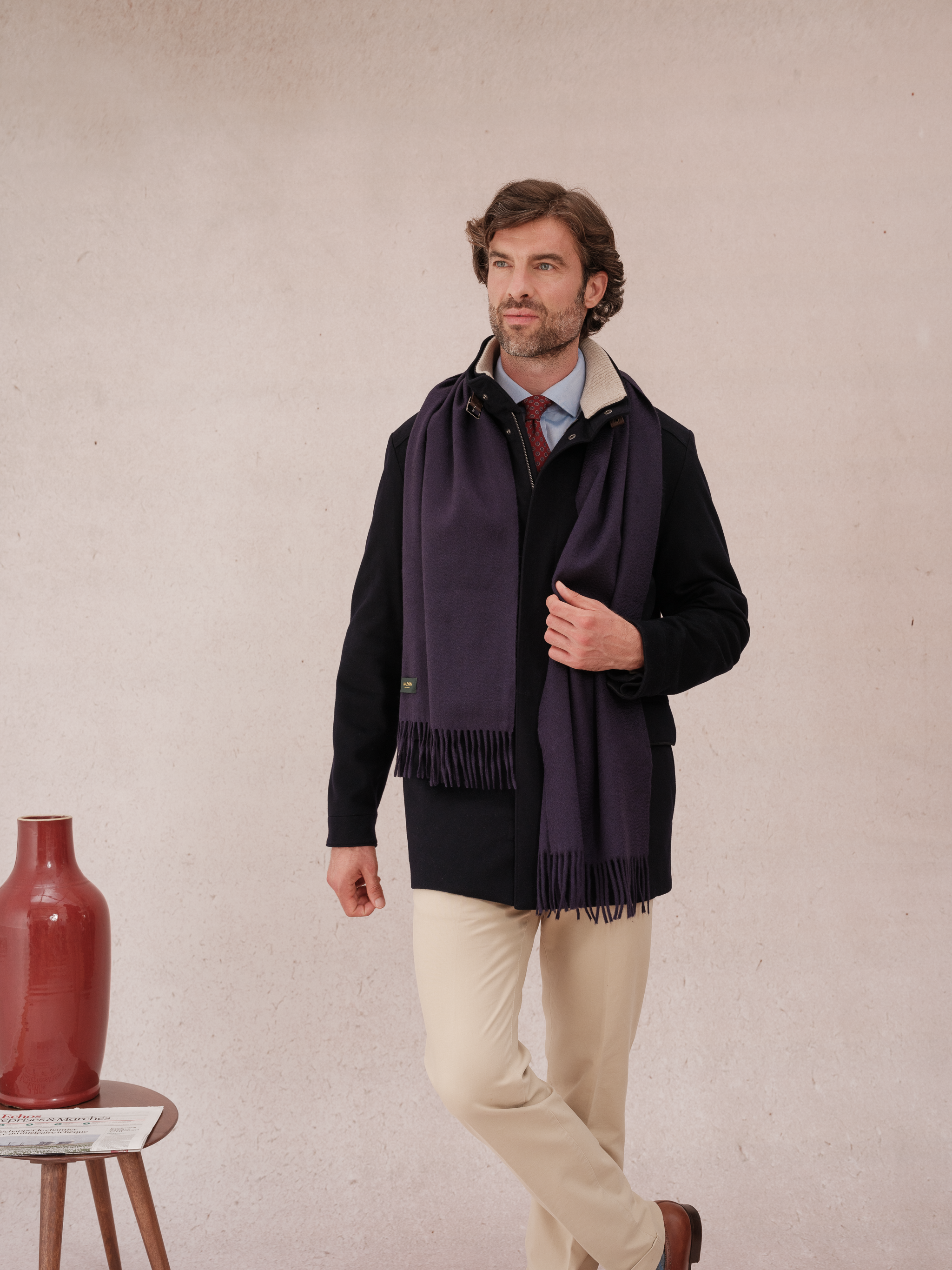 Schal 100% Kaschmir - Aubergine