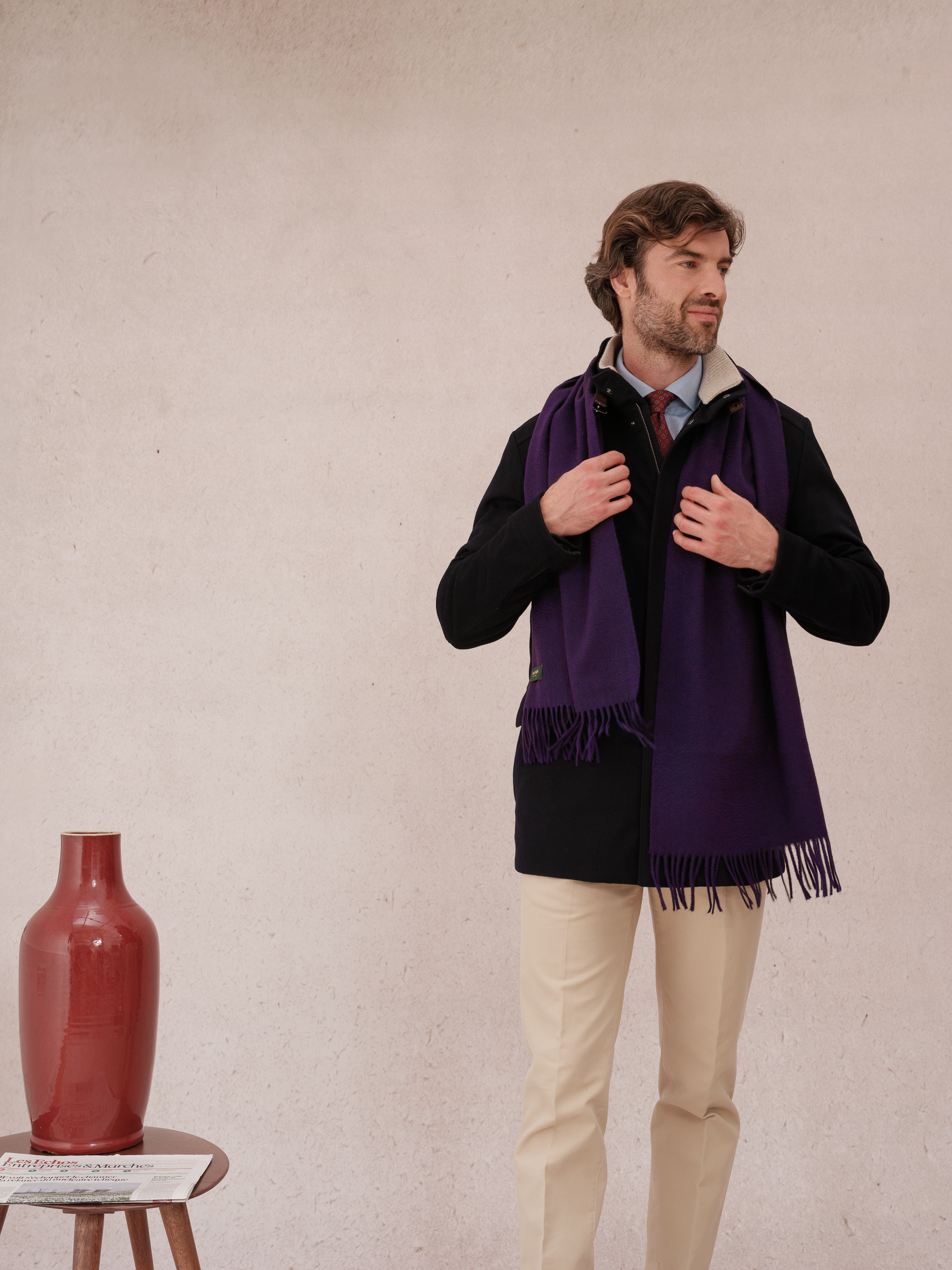 Schal 100% Kaschmir - Violett Intense
