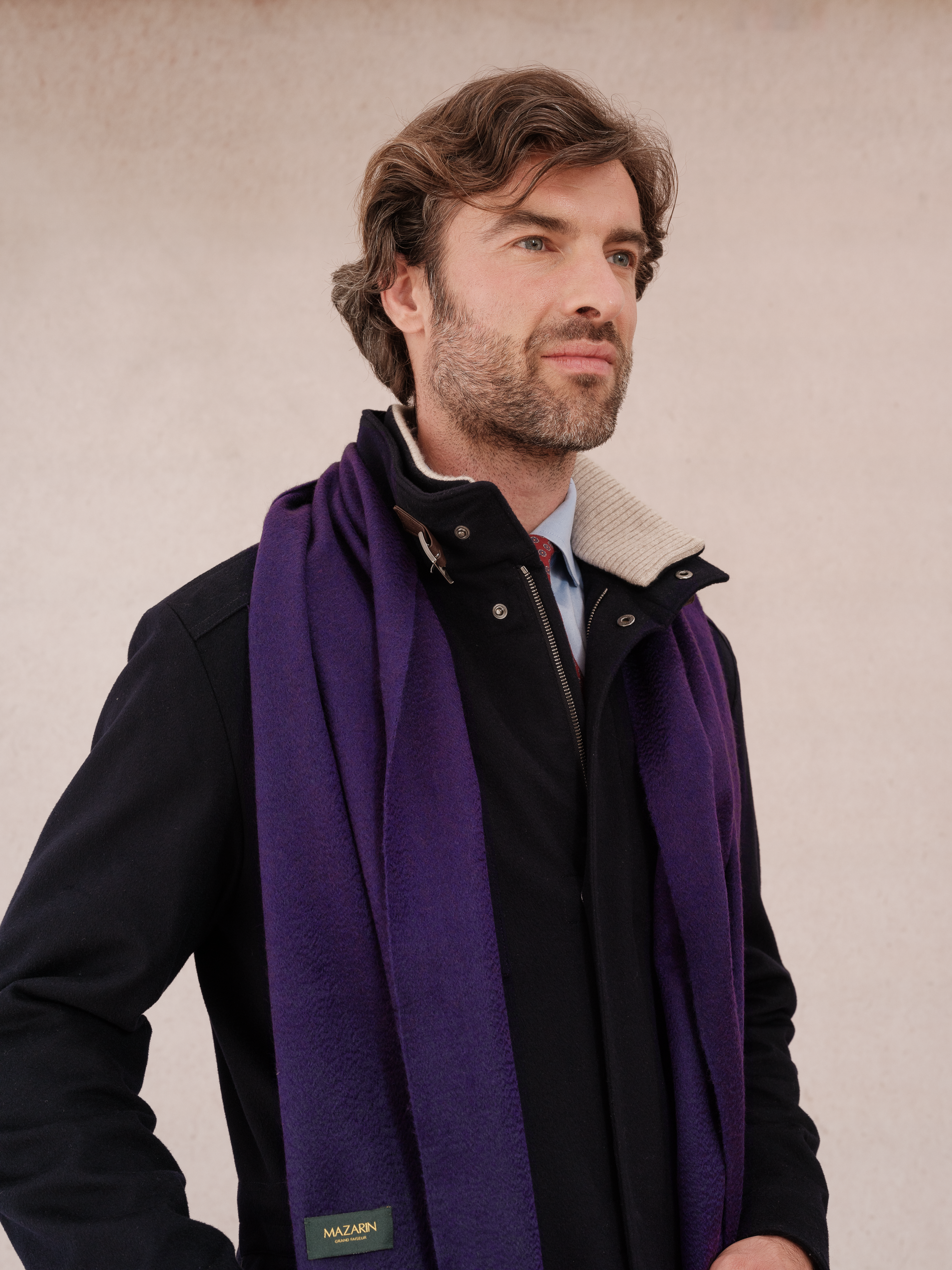 Schal 100% Kaschmir - Violett Intense
