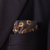 Pochette Gris & Beige - Motif Anneaux - Laine & Soie