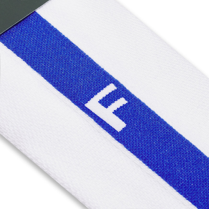 Individual monogrammed sock - White & Royal Blue