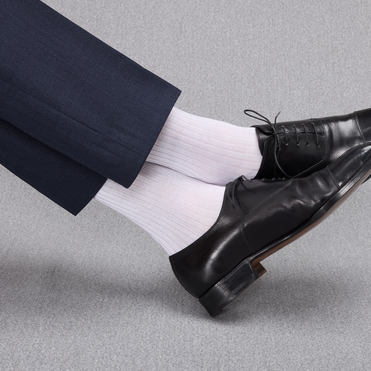 White knee-high socks - 100% Cotton lisle - Gammarelli  Mes Chaussettes  Rouges