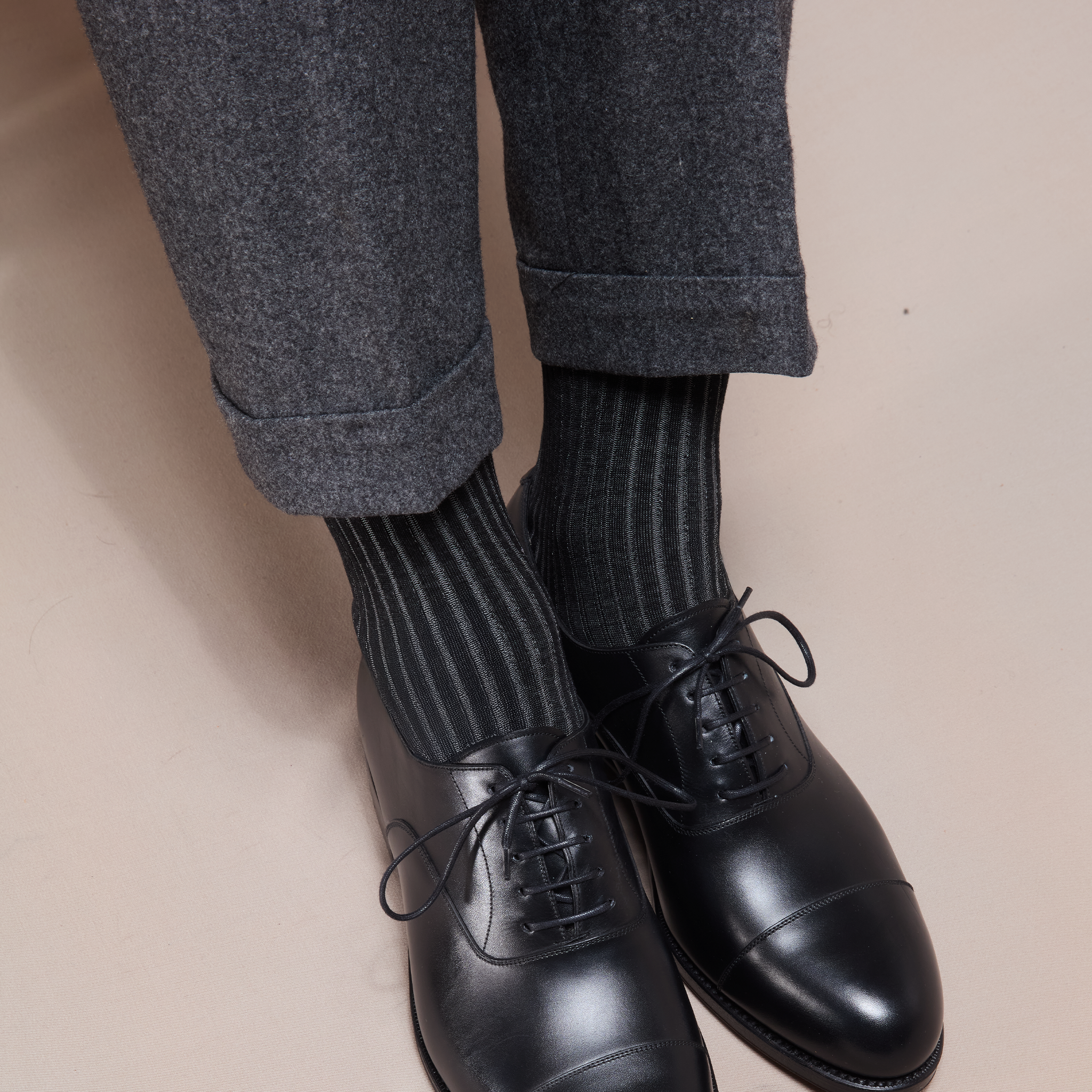 Black & Grey - Cotton Lisle