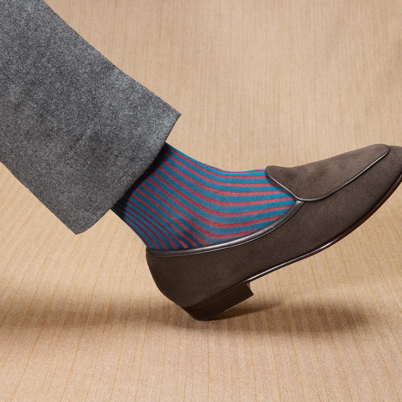 Turquesa y Rojo – Hilo de Escocia