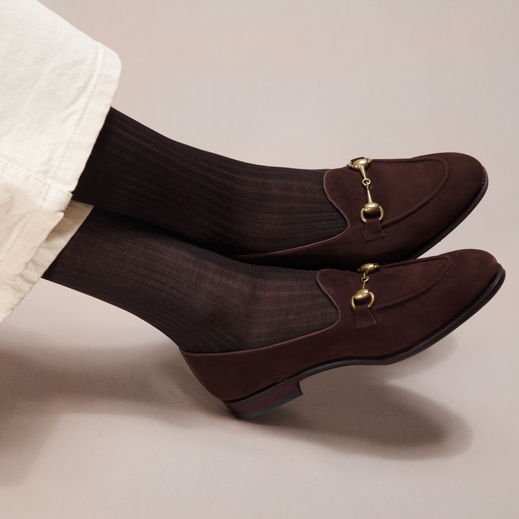 womens brown dress socks Women's socks in pure dark brown lisle cotton – Thin and lightweight – Mes  Chaussettes Rouges